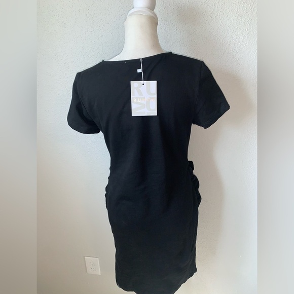 NWT Rumor Black Front Tie Bodycon Mini Dress Size 8 - Picture 5 of 6